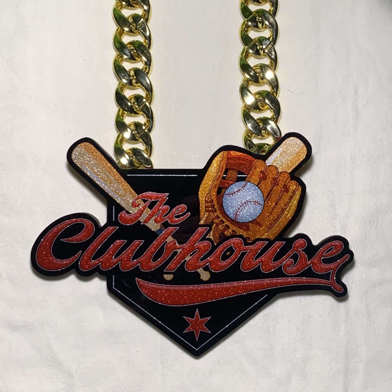 Baseball Clubhouse skinny chain pendant