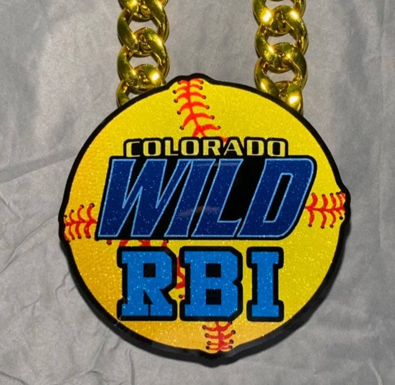 Baseball Wild RBI skinny chain pendant