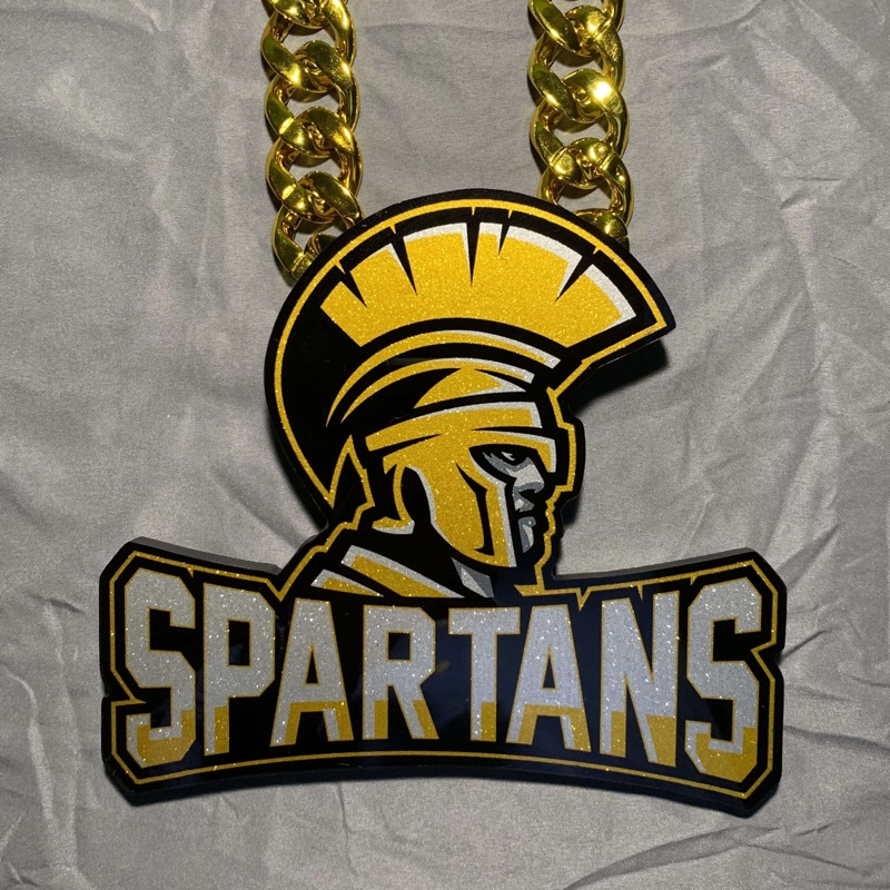 Football Spartans skinny chain pendant