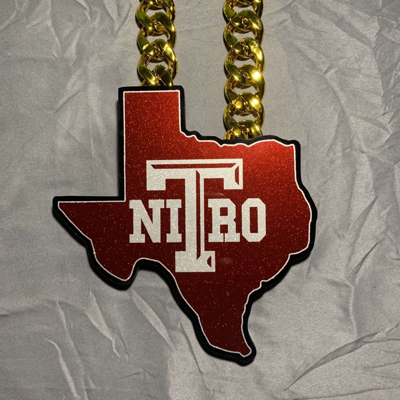 Football Texas logo skinny chain pendant