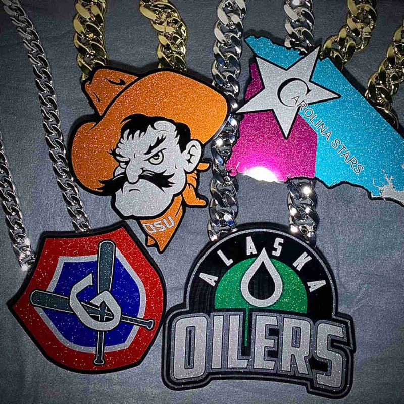 Football turnover chain with custom logo